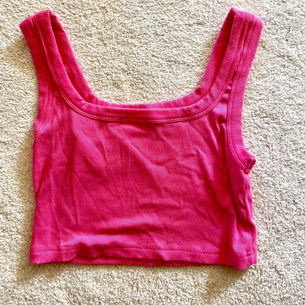 Pink ribbed tank top in size xs from SHEIN